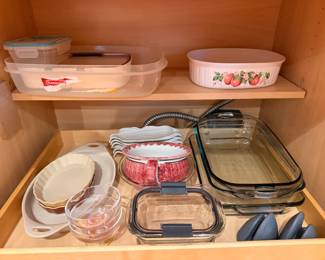 Food storage, pyrex, corning ware, and more