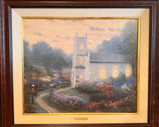 Framed, limited-edition Thomas Kinkade prints featuring Certificate of Authenticity documentation