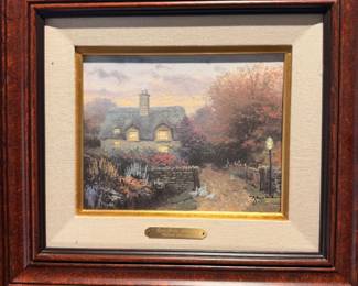 Framed, limited-edition Thomas Kinkade prints featuring Certificate of Authenticity documentation