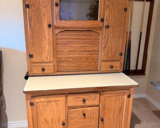 Vintage Hoosier kitchen cabinet, early 1900s