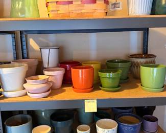 Large collection of planter pots.