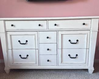 White 9 drawer dresser
