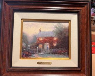 Framed, limited-edition Thomas Kinkade prints featuring Certificate of Authenticity documentation