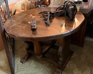 Brown solid wood accent table