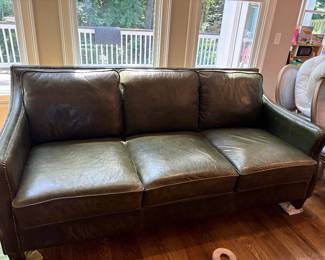 Dark Green Leather Couch