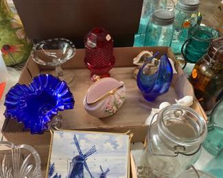 Fenton blue glass, Fenton cranberry glass