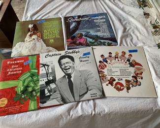 Collectible vinyl albums (one signed by Captain Stubby)
