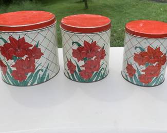 3 pc floral cannister set