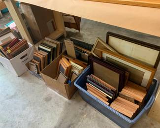 Many picture frames