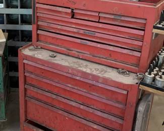 Toolbox and contents, including socket sets