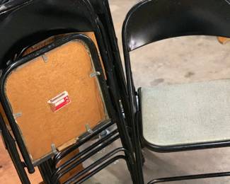 4 black vintage Samsonite folding chairs