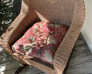 Vintage wicker porch rocker