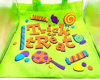 Fun Neon Green Canvas Trick Or Treat Bag