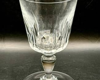 Signed Baccarat Crystal Bretagne Cut Wine Glass