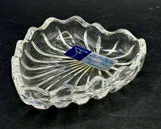 24% Lead Crystal Trinket Dish Made In Yugoslavia