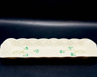 Belleek Ireland Shamrock Mint Tray