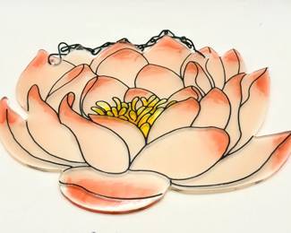 Lovely Lotus Glass Window Hanging
