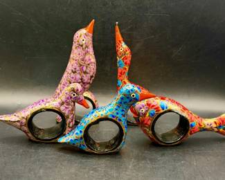 (5) Adorable Bird Napkin Ring Holders