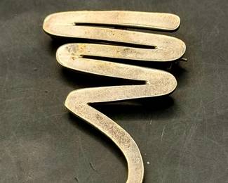Sterling Silver 925 Stamped Brooch Pin