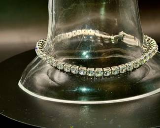 Silver Tone Costume Bracelet Tennis Style