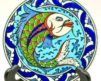 Vintage Hand Painted Turkish Style Trivet Or Wall Hanging