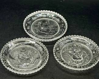 (2) Clear Vintage Glass Cup Coasters
