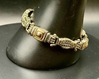 Vintage Silver Tone Bracelet With Magnetic Clasp