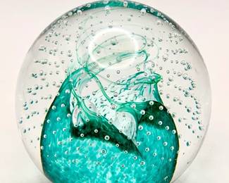 Signed Scottish Catherine’s Cauldron Glass Paperweight Millefiori