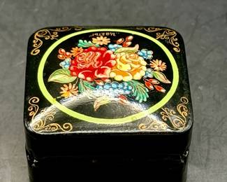 Russian Lacquer Jewelry Or Trinket Box