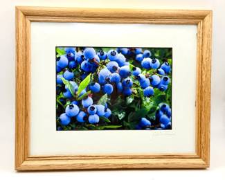 Signed JK White Blueberry Photograph In Frame