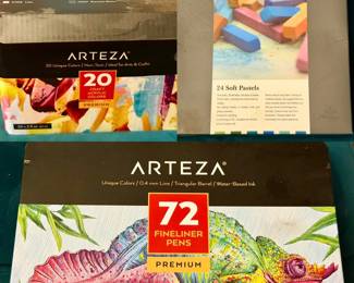 Art Supplies-Arteza Fineliner Pens, Arteza Acrylic Paint And Soft Pastels
