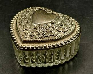 Vintage Heart Shaped Trinket Box