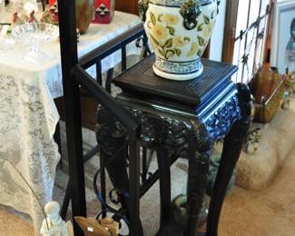 Asian Pedestal with Contemporary Jar