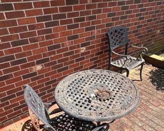 Wrought iron table and chairs 