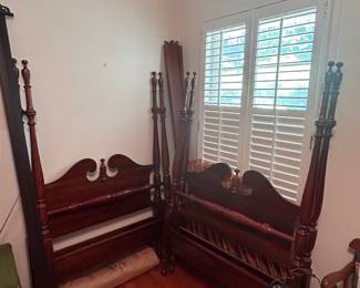 Matching twin beds 