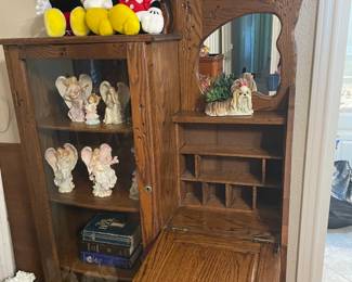 Beautiful Oak Secretary cabinet (angels pic'd withdrawn by Client)