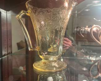 Yellow Depression Glass Pitcher