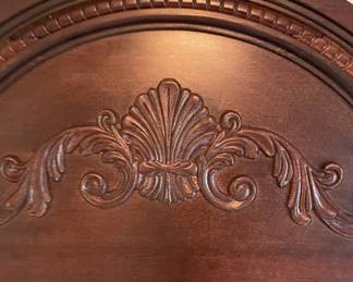 Ornate trim on headboard