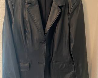 Black Leather 'Chadwicks of Boston' Coat - Size 16