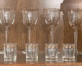 Lenox Goblets - shot glasses w/ gold ring (not Lenox)