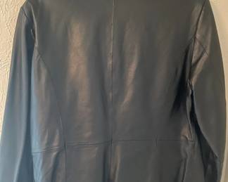 Back View - Black Leather Coat