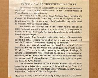 Moravian Pottery tiles commemorating the tricentennial of the Commonwealth of Pennsylvania 