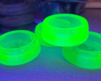 Vaseline glass furniture caster coasters