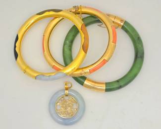 Gold and jade jewelry