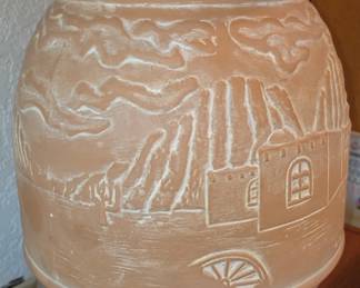 Native American pottery lamp
