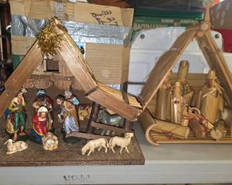 Several nativity sets