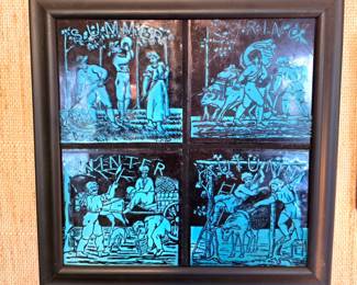 Minton Hollins four seasons tile set