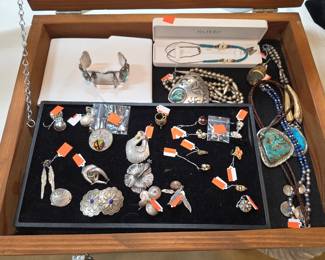 Silver Native American and other jewelry