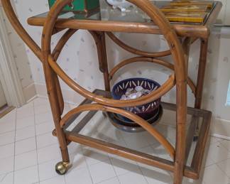 Bent wood tea cart
