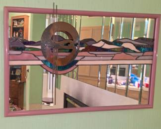 Custom mixed media art mirror
